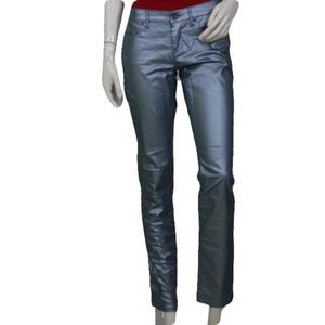 VS Siren Metallic Blue Jean Style Pants Size 6